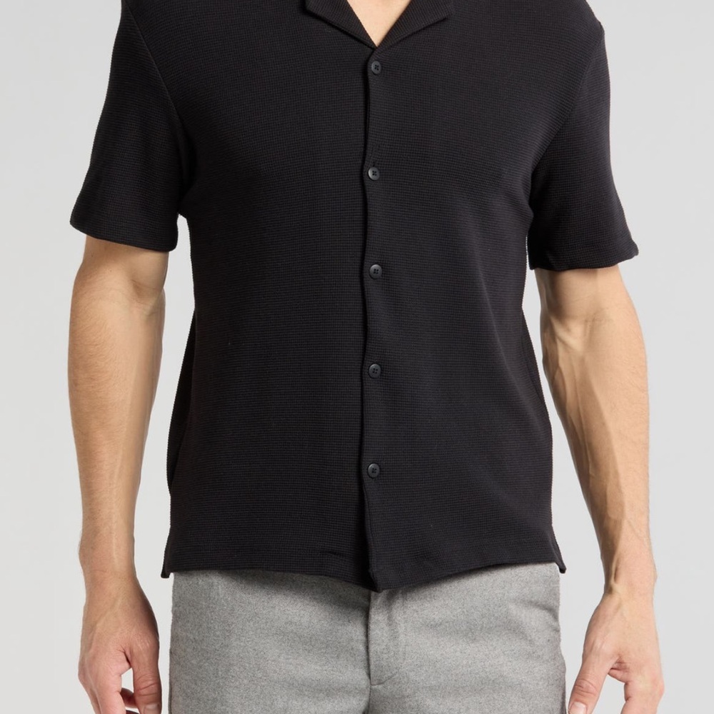 Denim & Flower Black Casual Button Down Shirt